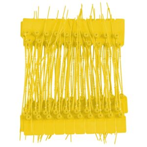 Yellow plastic tamper seals (or pull-tight security zip ties) for fire extinguishers are single-use safety ties designed to lock the safety pin in place, preventing accidental discharge while allowing quick, tool-free break-off during emergencies.