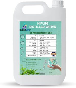 Hyggelife® Hipure Distilled Water Pack of 5 Liter