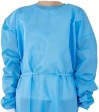 Disposable Isolation Gown with Knitted Cuffs | Level 2 Medical Protective Gown | Fluid-Resistant Non-Woven PE Coated Gown | Full Coverage Safety Gown for Hospital, Clinic & Lab Use