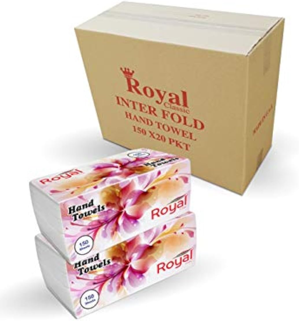 Royal Premium Quality 150 Sheets Interfold Hand Towel - 20 Packets
